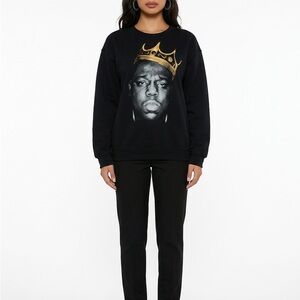 Black Graphic Biggie Crown Sweatshirt